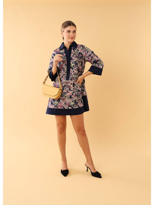 Piper Caftan Dress Navy Paradise