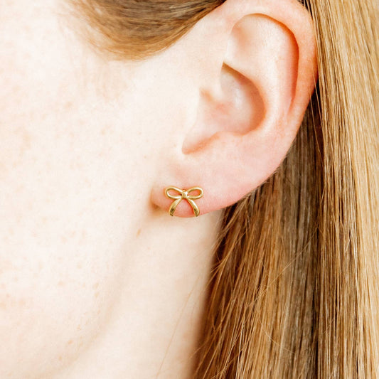 Sadie Bow Gold Earrings