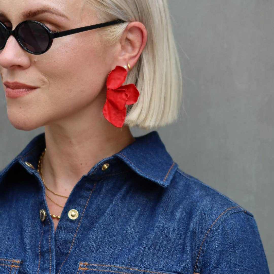 Eden Statement Earrings Red