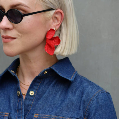 Eden Statement Earrings Red