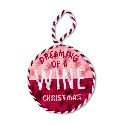 Needlepoint Ornament Wine Christmas