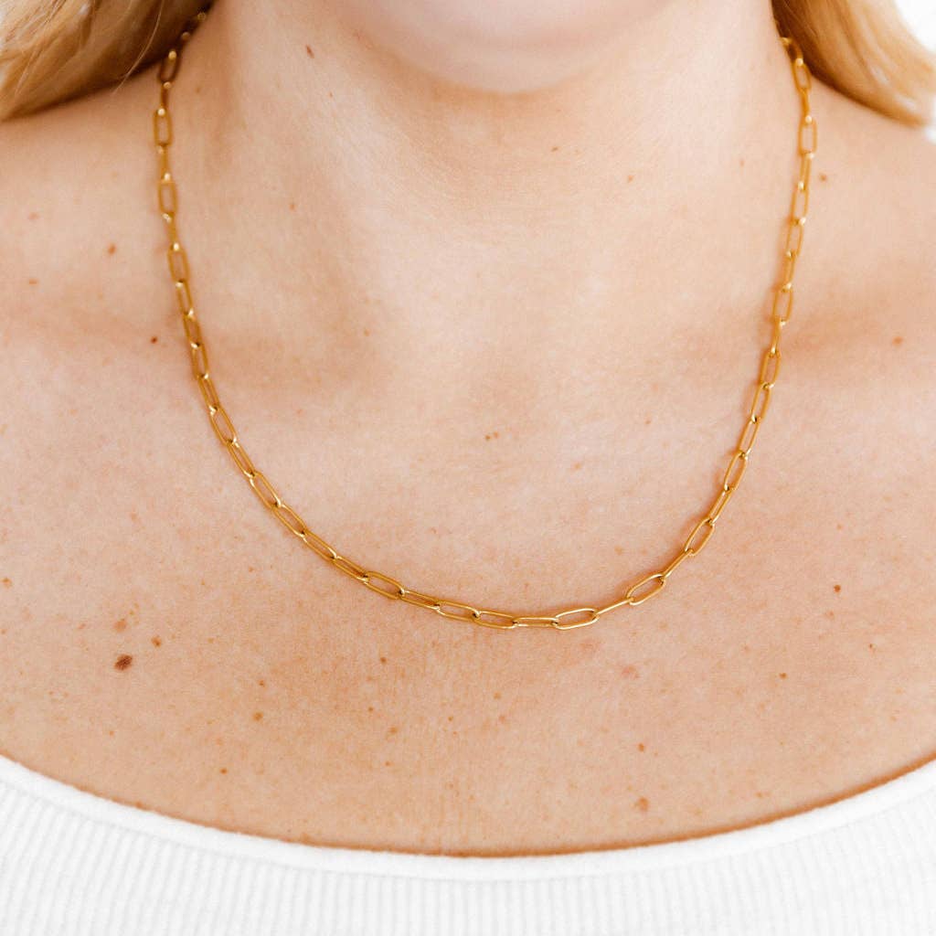 Palmer Paperclip Gold Necklace
