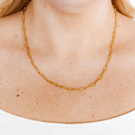 Palmer Paperclip Gold Necklace