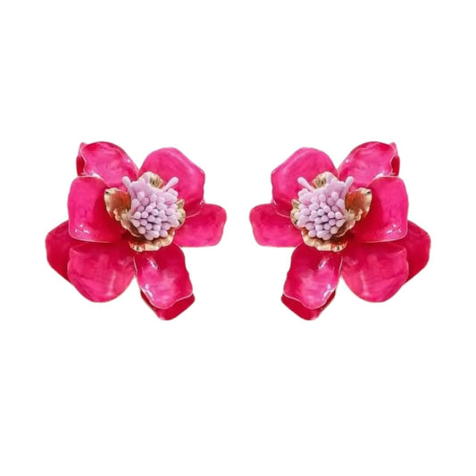 Blossom Statement Earrings Pink