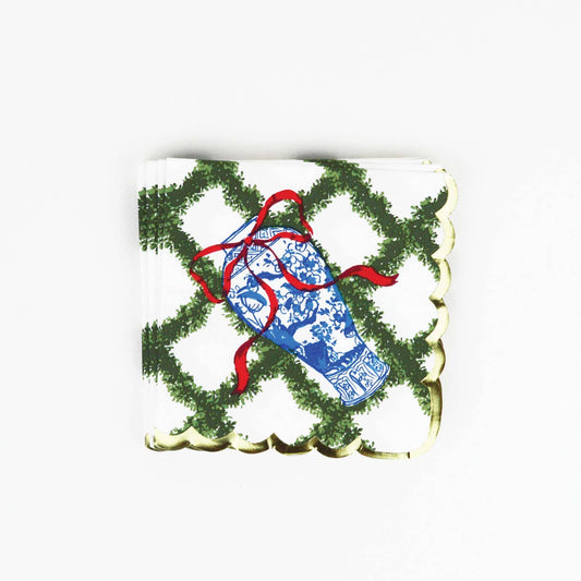 Boxwood Ginger Jar Paper Bev Napkins
