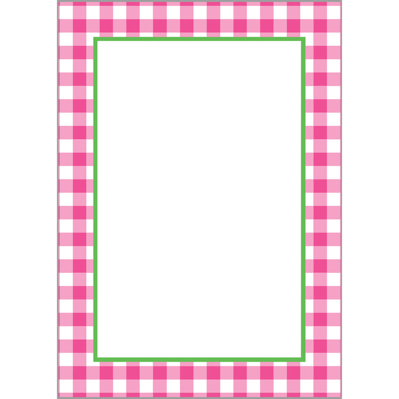 5x7 Hot Pink Gingham Check Notepad