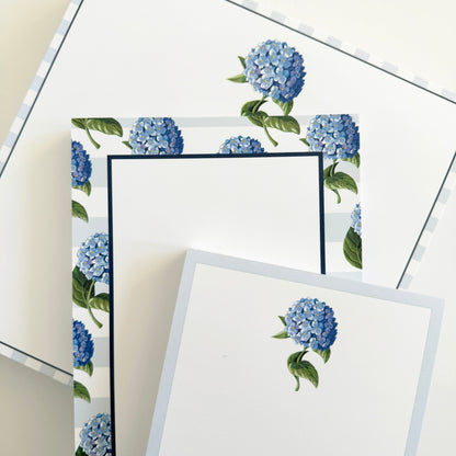 5x7 Hydrangeas Stripe Notepad