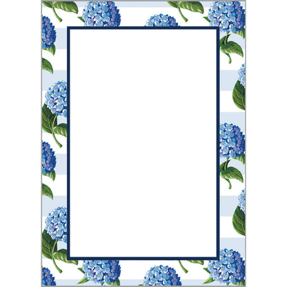 5x7 Hydrangeas Stripe Notepad