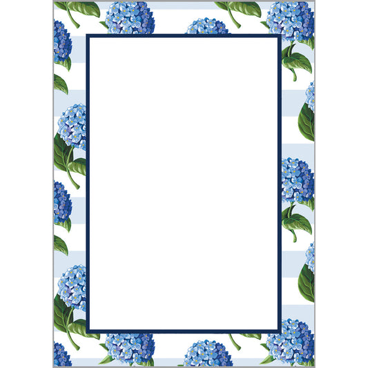 5x7 Hydrangeas Stripe Notepad