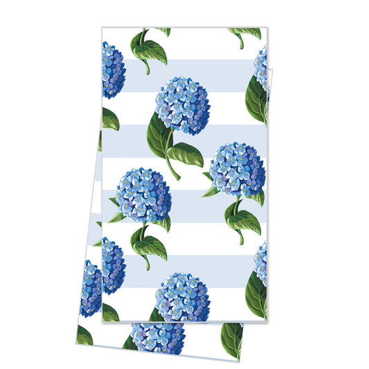 WH Cotton Tea Towel | Hydrangeas Stripe