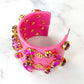 PINK RESIN HOOPS WITH CRYSTALS