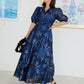 Charlotte Gown Royal Blue Pansy Vine Organza