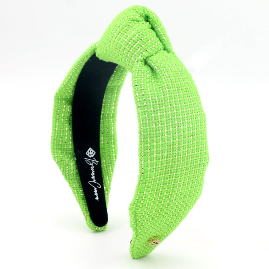 Lime Solid Tweed and Gold Headband Adult Size