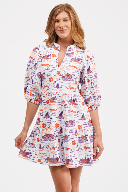 TORY DRESS - CLEMSON TOILE
