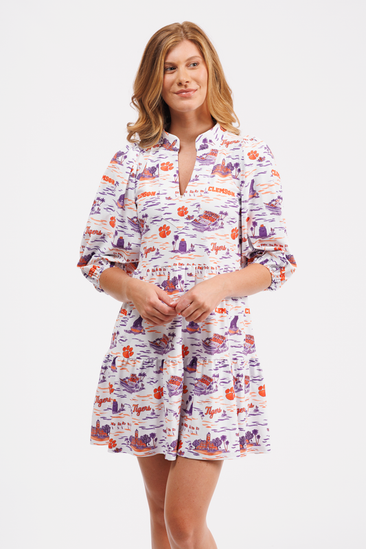 TORY DRESS - CLEMSON TOILE