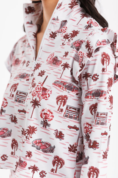 GRAYSON TOP - GAMECOCK TOILE