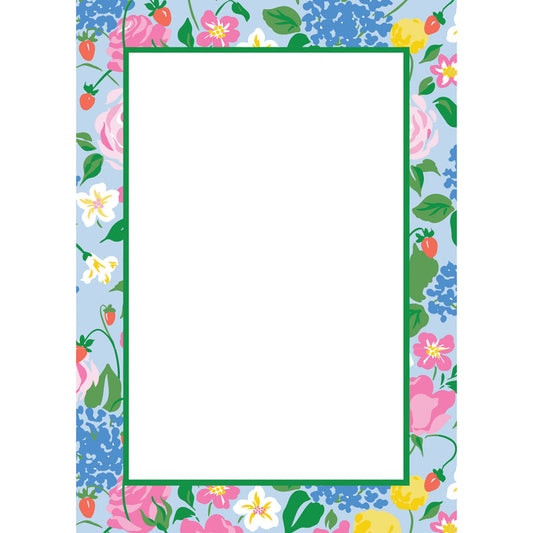 5x7 Strawberry Floral Notepad