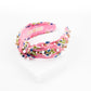 BLOCKPRINT HEADBAND GEMS IN BERMUDA PINK