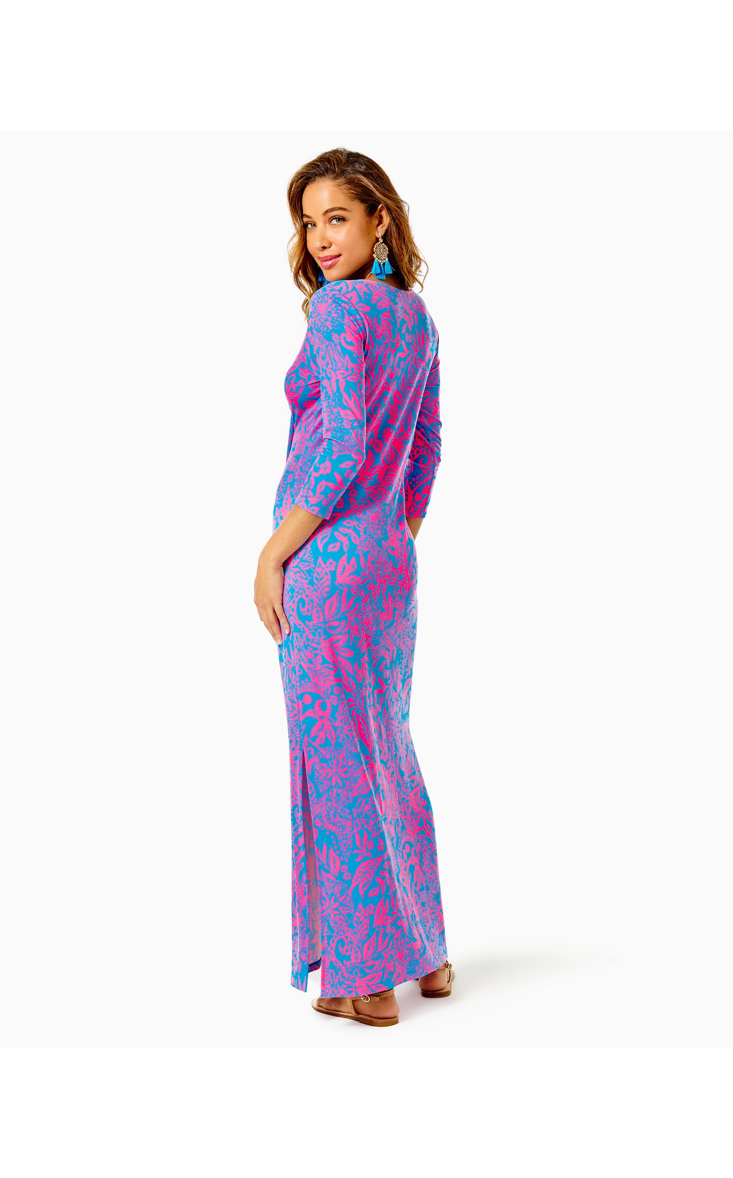 MORGANN 3/4 SLEEVE MAXI DRESS