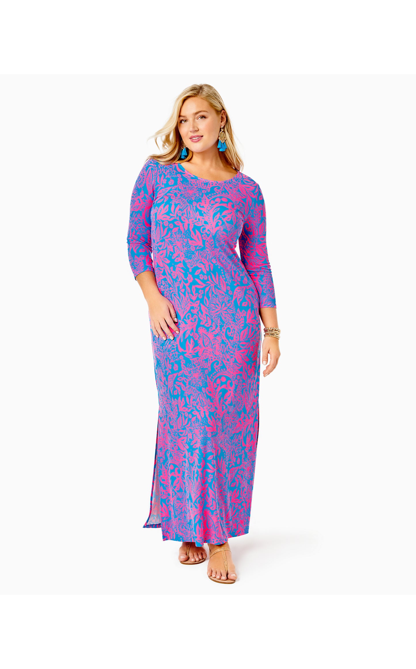 MORGANN 3/4 SLEEVE MAXI DRESS