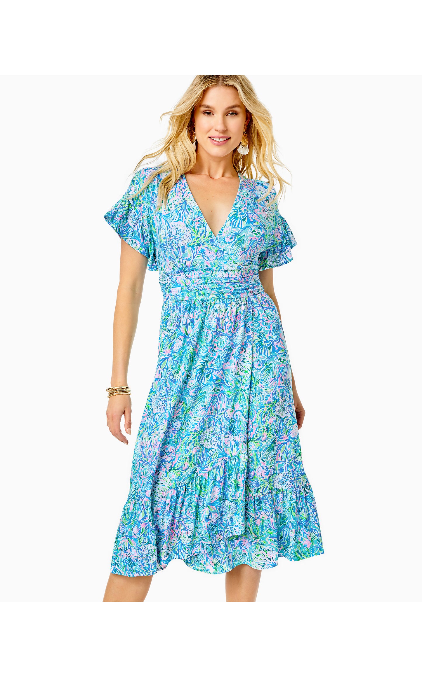 JULIET RUFFLE MIDI DRESS