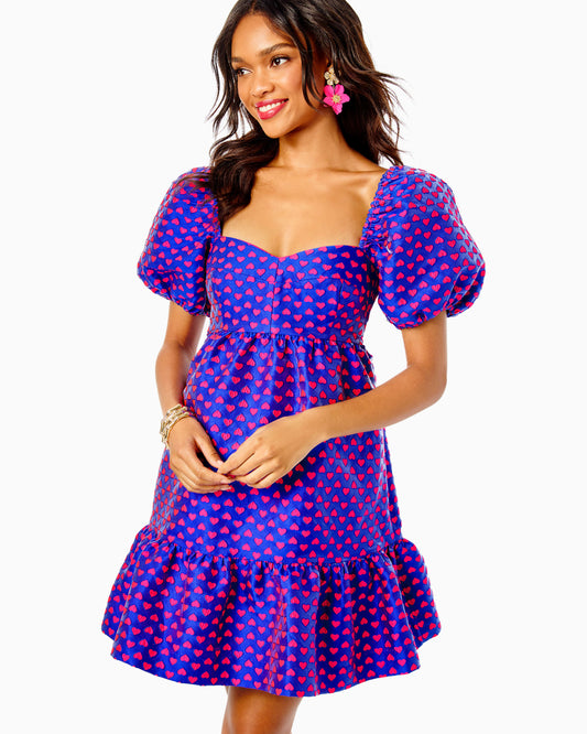 NELLE SHORT SLEEVE JACQUARD DRESS