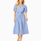 TASSIE ELBOW SLEEVE COTTON MIDI DRESS