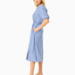 TASSIE ELBOW SLEEVE COTTON MIDI DRESS