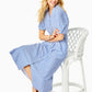 TASSIE ELBOW SLEEVE COTTON MIDI DRESS