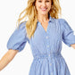 TASSIE ELBOW SLEEVE COTTON MIDI DRESS