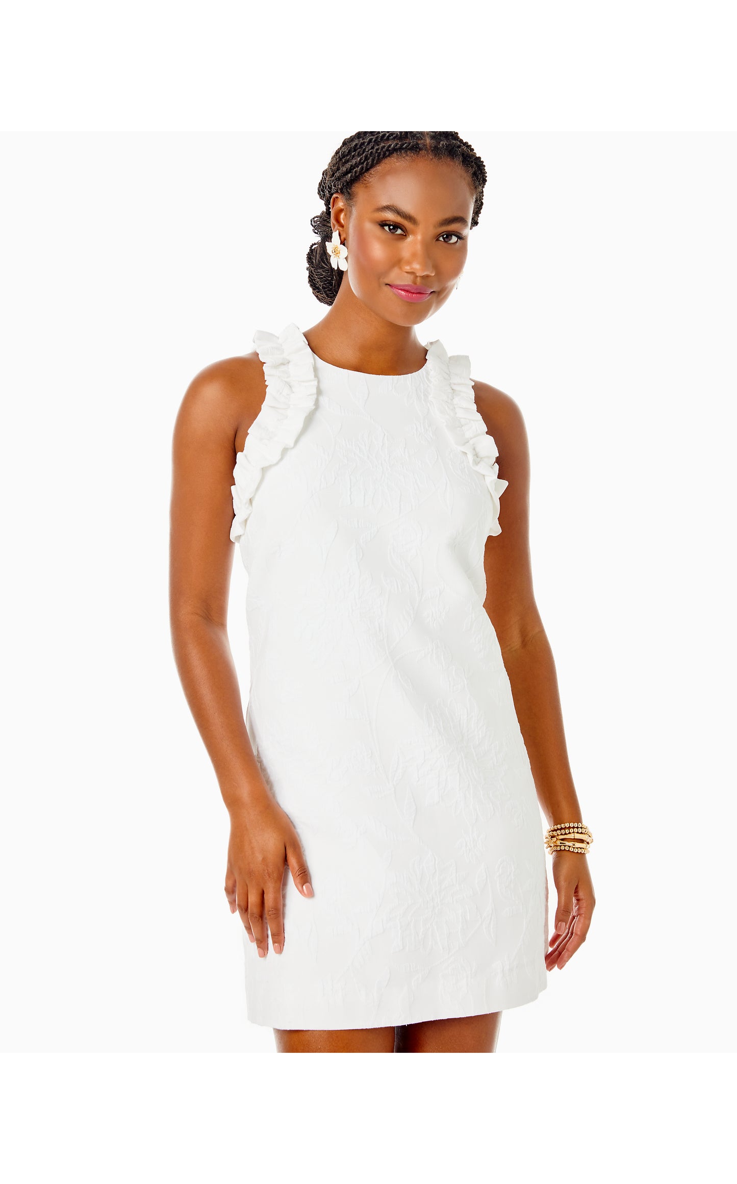 KAILEE STRETCH RUFFLE SHIFT