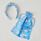 BLOCKPRINT HEADBAND WITH GEMS IN CAROLINA BLUE