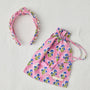 BLOCKPRINT HEADBAND GEMS IN BERMUDA PINK
