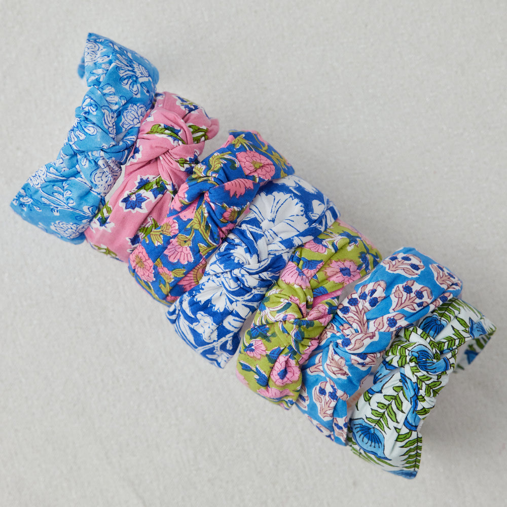 BLOCKPRINT HEADBAND WITH GEMS IN HARBOR SPRINGS FLORAL