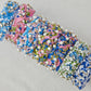 BLOCKPRINT HEADBAND GEMS IN BERMUDA PINK