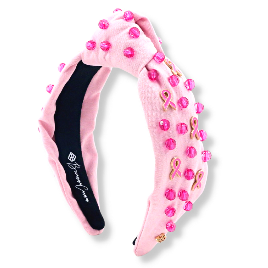 Brianna Cannon Breast Cancer Awareness Headband with Pink Stones and Charms